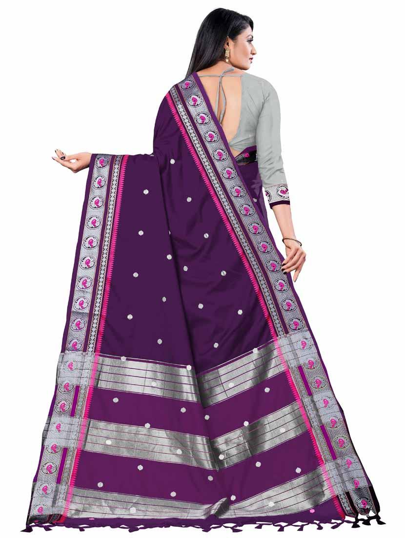 magenta silk saree - 18292257 - Standard Image - 1