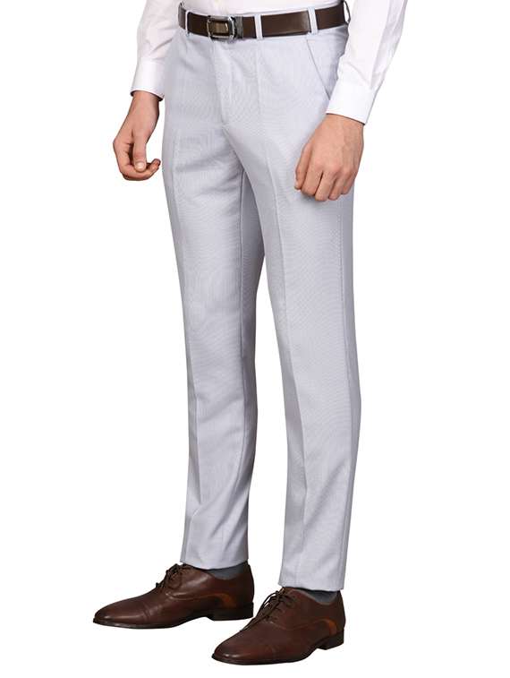 light-blue solid formal trouser - 18292475 -  Standard Image - 1