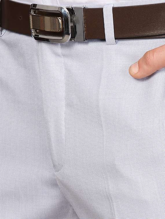light-blue solid formal trouser - 18292475 - Standard Image - 4