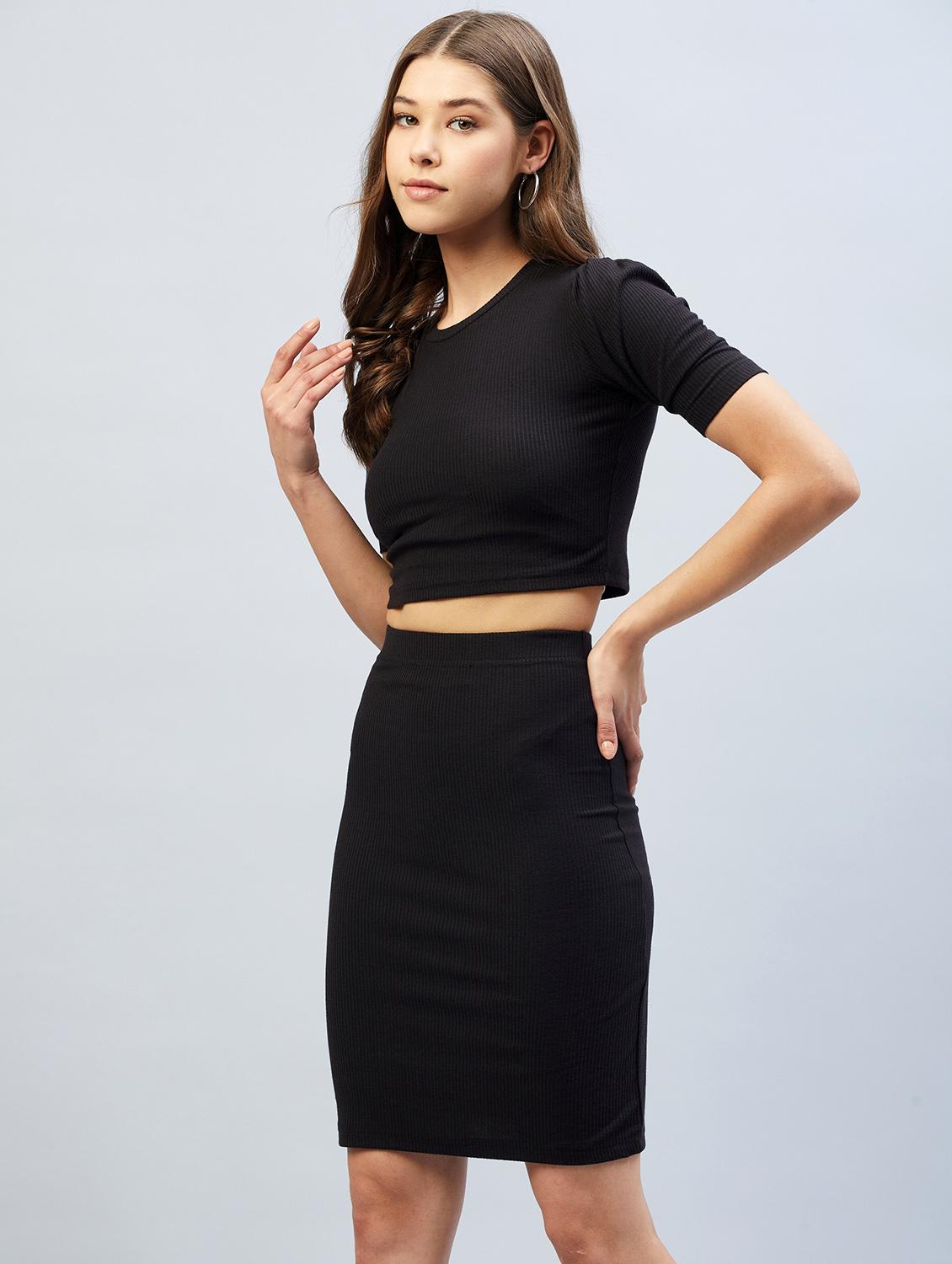 solid crop top and skirt set - 18292618 - Standard Image - 1