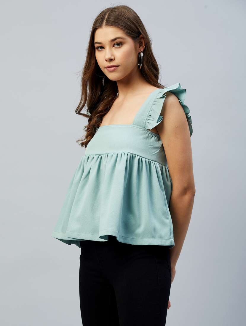 women's peplum square neck top - 18293738 -  Standard Image - 1