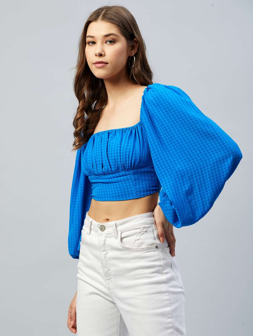 women's crop square neck top - 18293744 -  Standard Image - 1