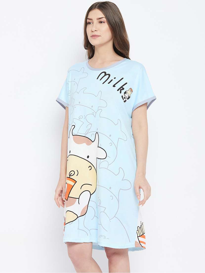round neck printed sleepshirts - 18294275 - Standard Image - 1