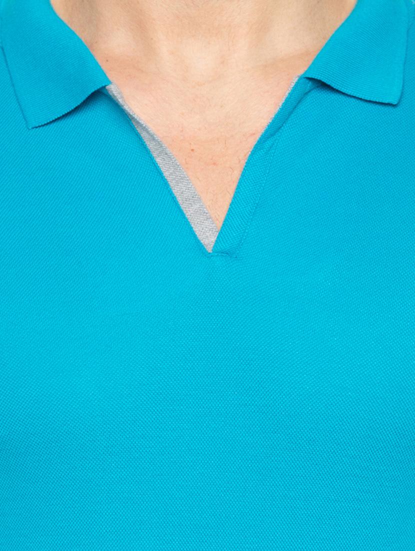 turquoise solid polo t-shirt - 18294282 - Standard Image - 4