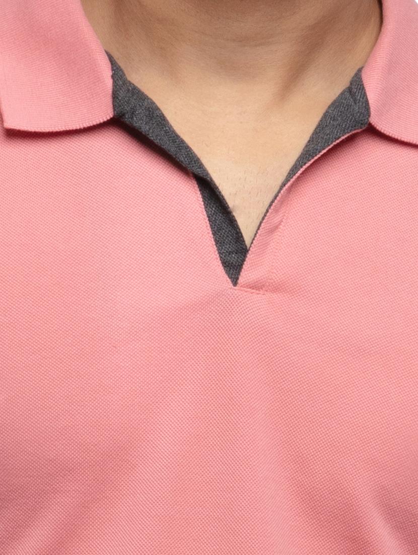 pink solid polo t-shirt - 18294286 - Standard Image - 4