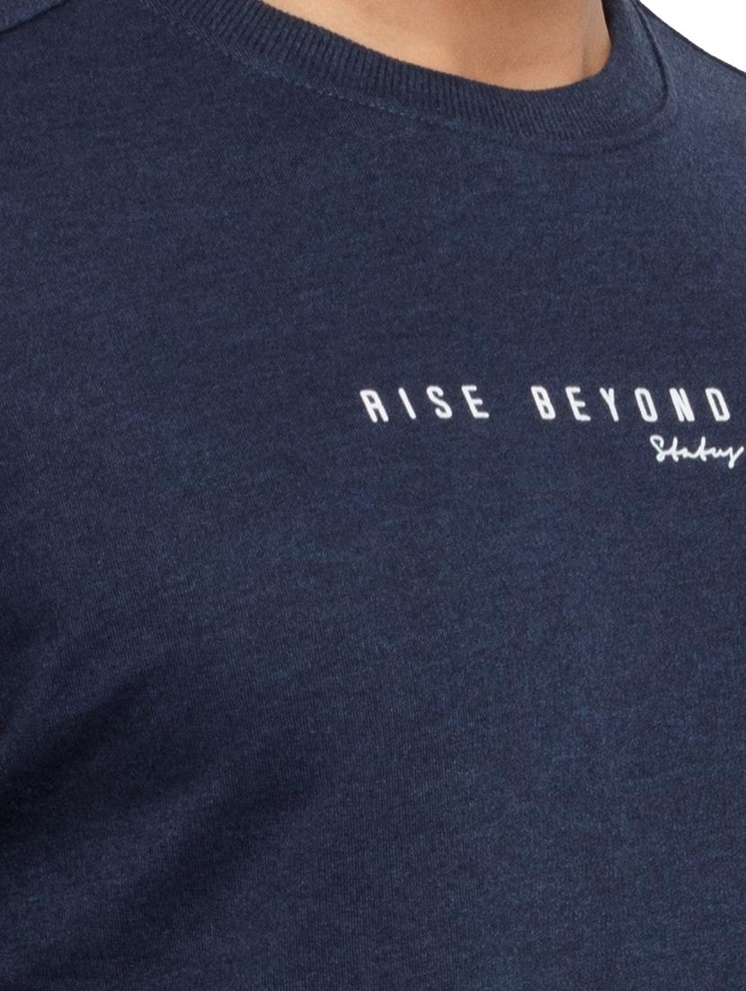 navy-blue chest-printed t-shirt - 18294292 - Standard Image - 4