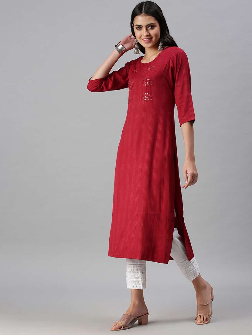 women's straight kurta - 18294585 -  Standard Image - 1
