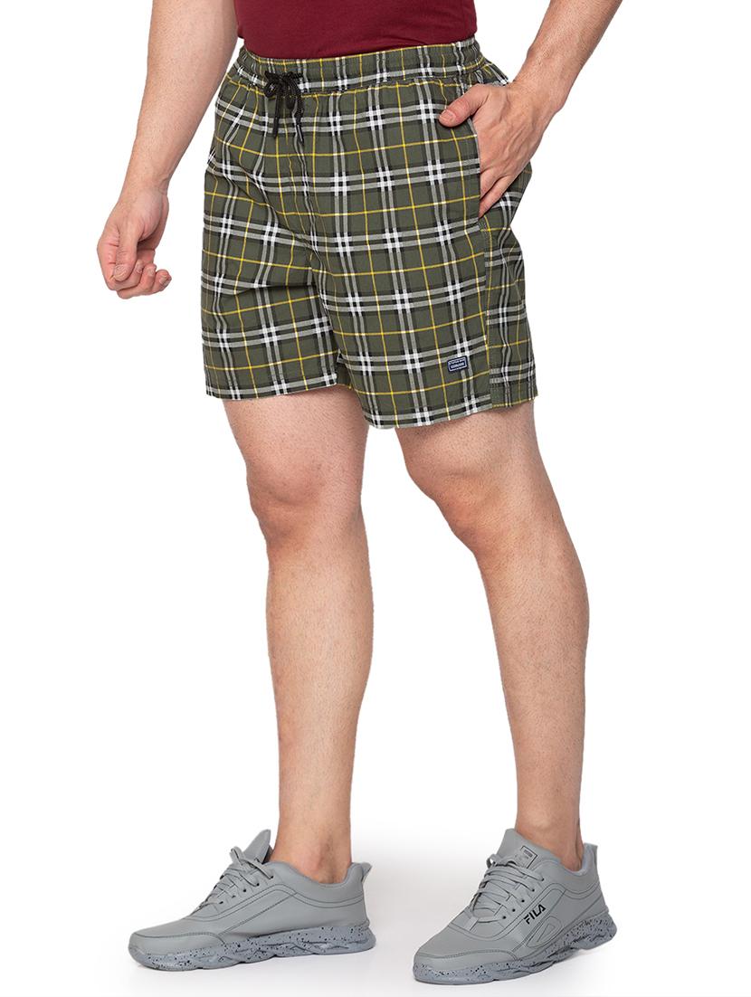 olive-green checkered short - 18294786 - Standard Image - 1