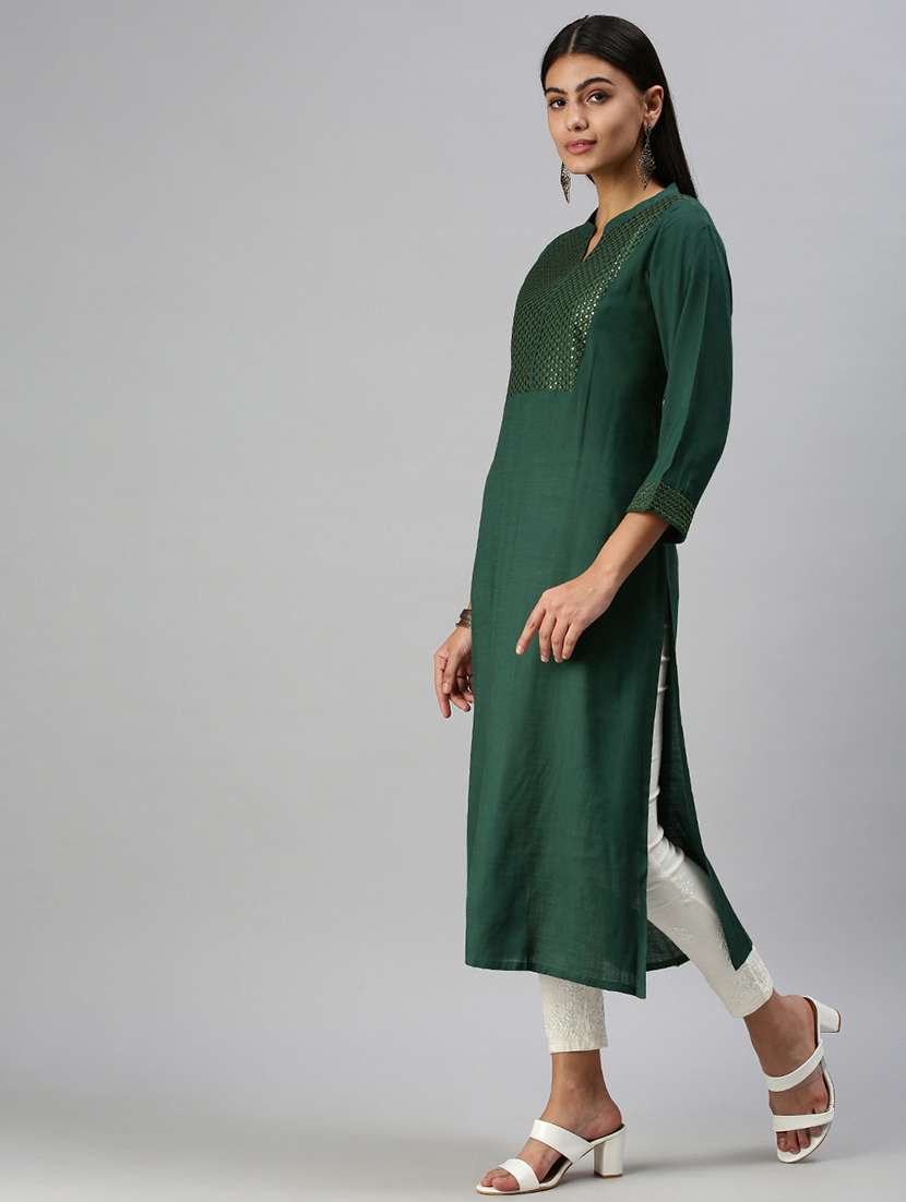 women's straight kurta - 18294801 -  Standard Image - 1