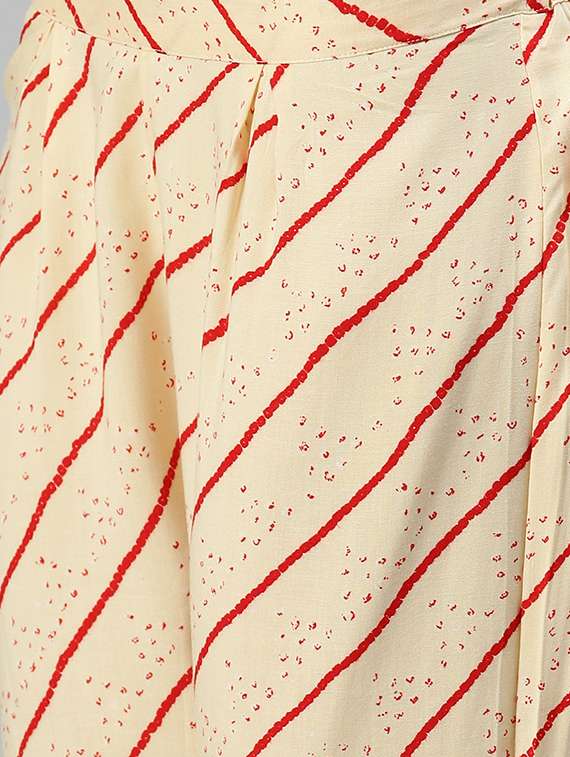 women bandhani round neck kurta pant set  - 18294916 -  Standard Image - 4