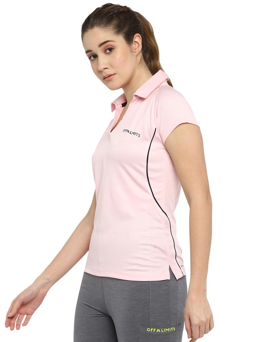 women's placement print polo neck t-shirt - 18295010 -  Standard Image - 1