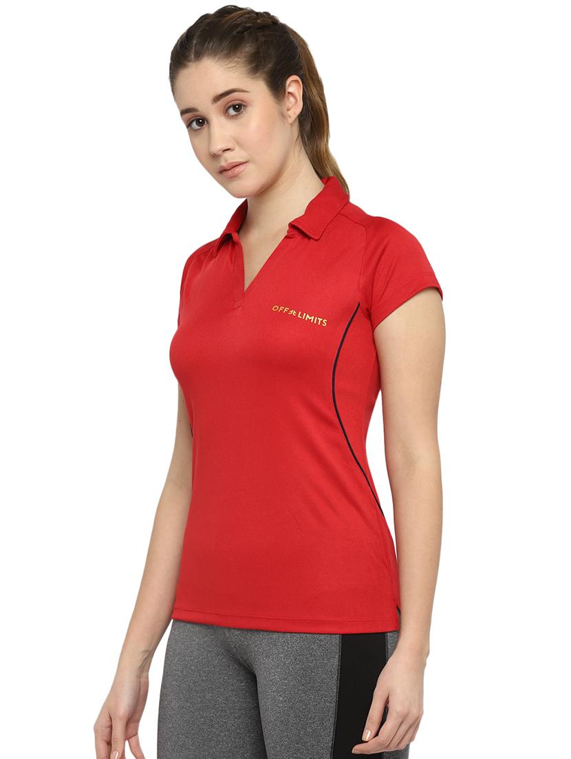 polo neck solid tee - 18295011 -  Standard Image - 1