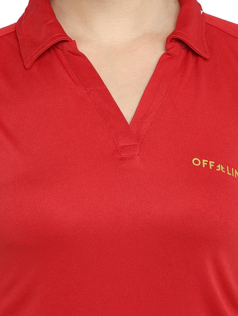 polo neck solid tee - 18295011 - Standard Image - 4