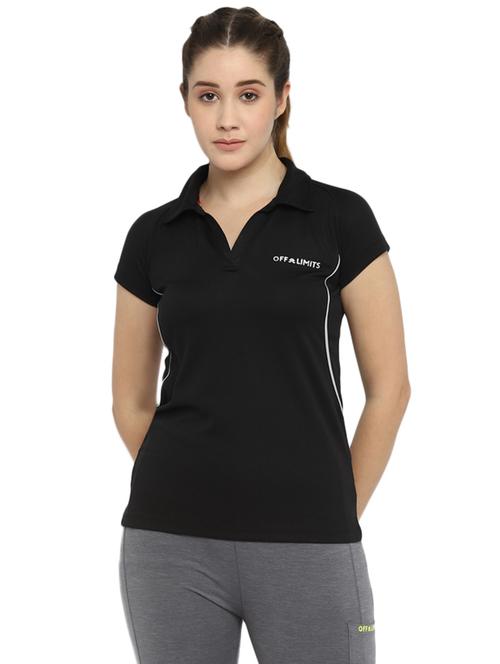 polo neck solid tee - 18295012 - Standard Image - 0