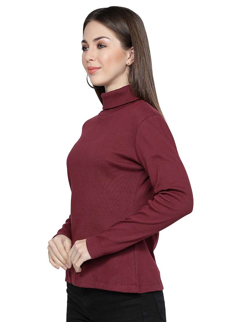 turtle neck solid top - 18295463 - Standard Image - 1