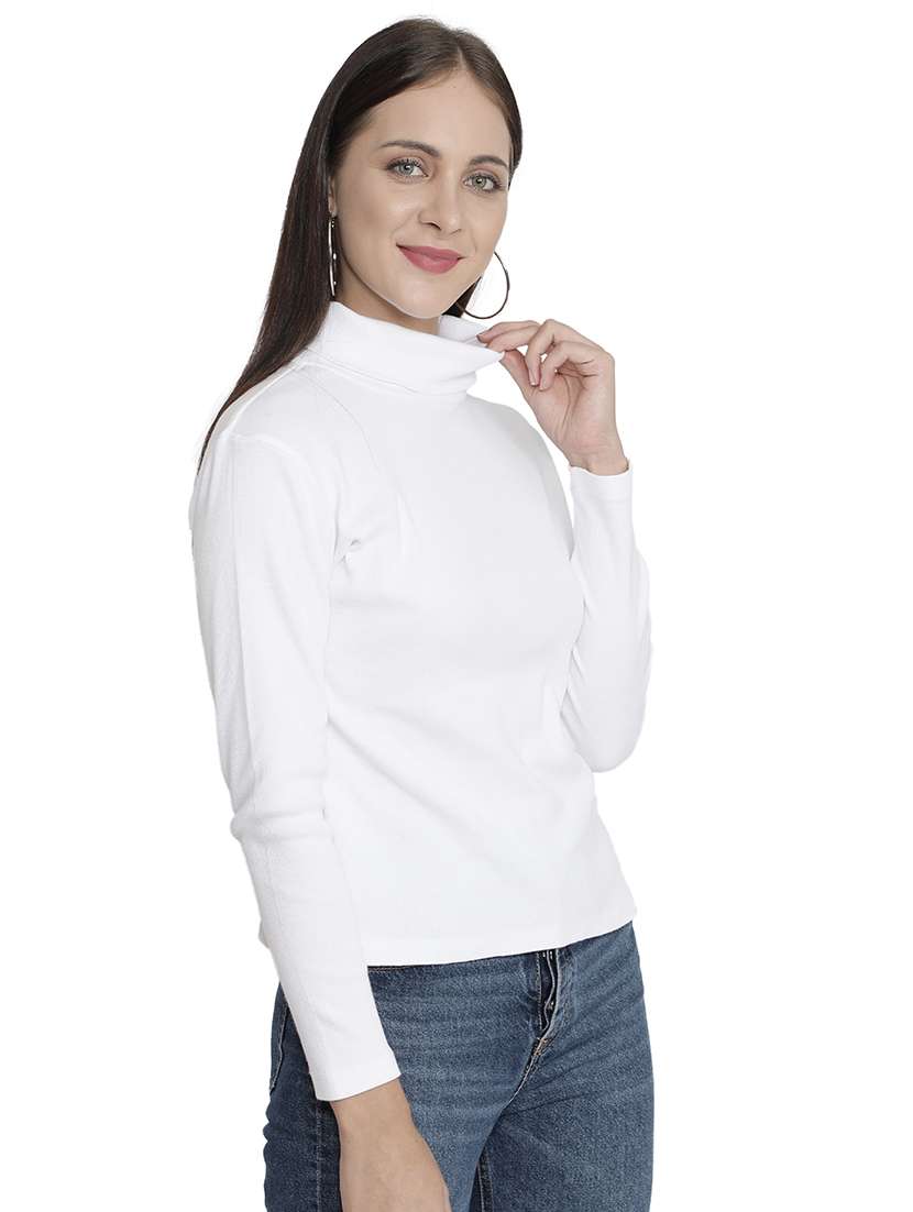 turtle neck solid top - 18296220 - Standard Image - 1