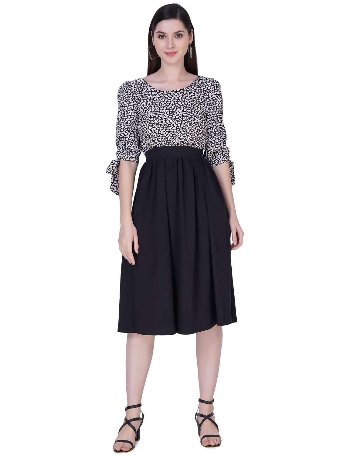 women's fit & flare printed dress
