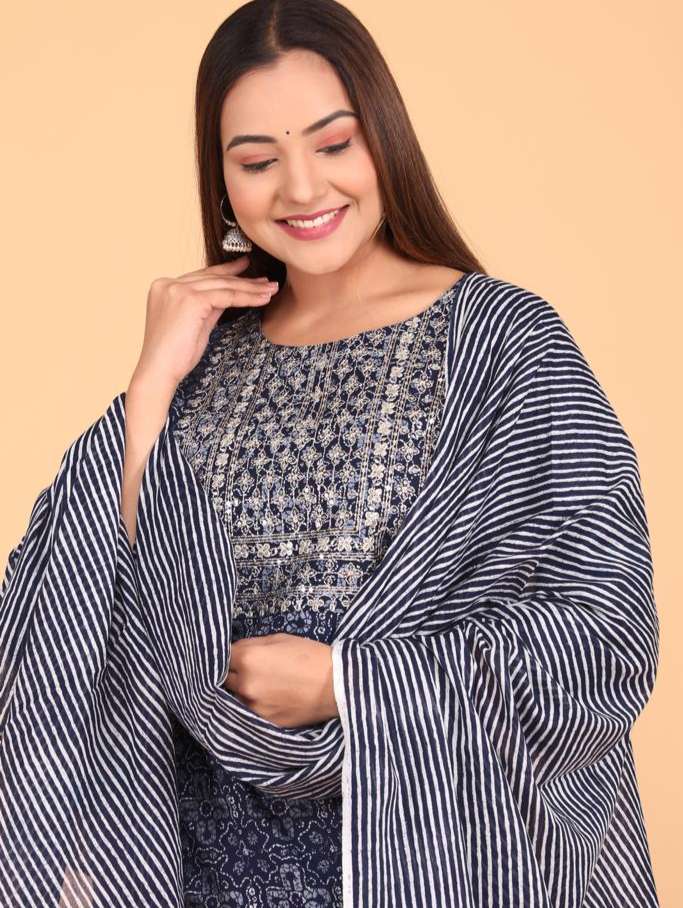 cotton kurta with pant and dupatta  - 18297687 -  Standard Image - 1
