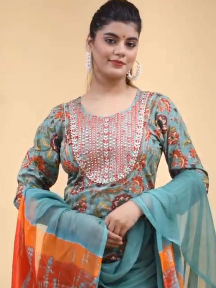 cotton kurta with pant and dupatta  - 18297688 -  Standard Image - 1