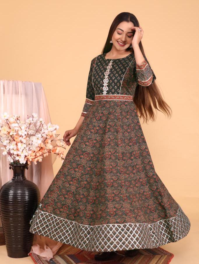 cotton anarkali suit dupatta set - 18297689 - Standard Image - 1