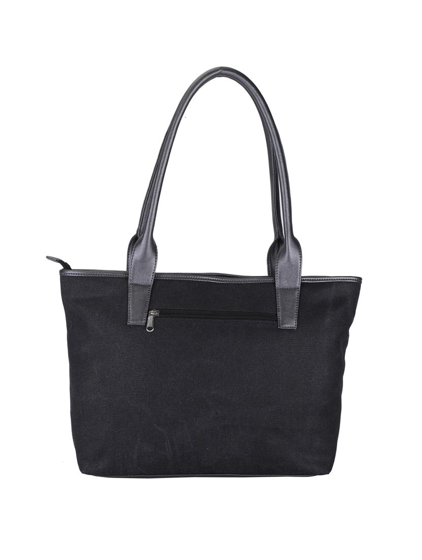 black solid regular handbag - 18297691 - Standard Image - 1