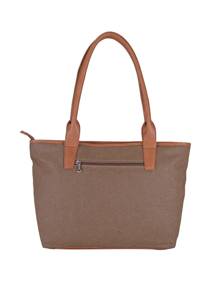 tan solid regular handbag - 18297693 -  Standard Image - 1