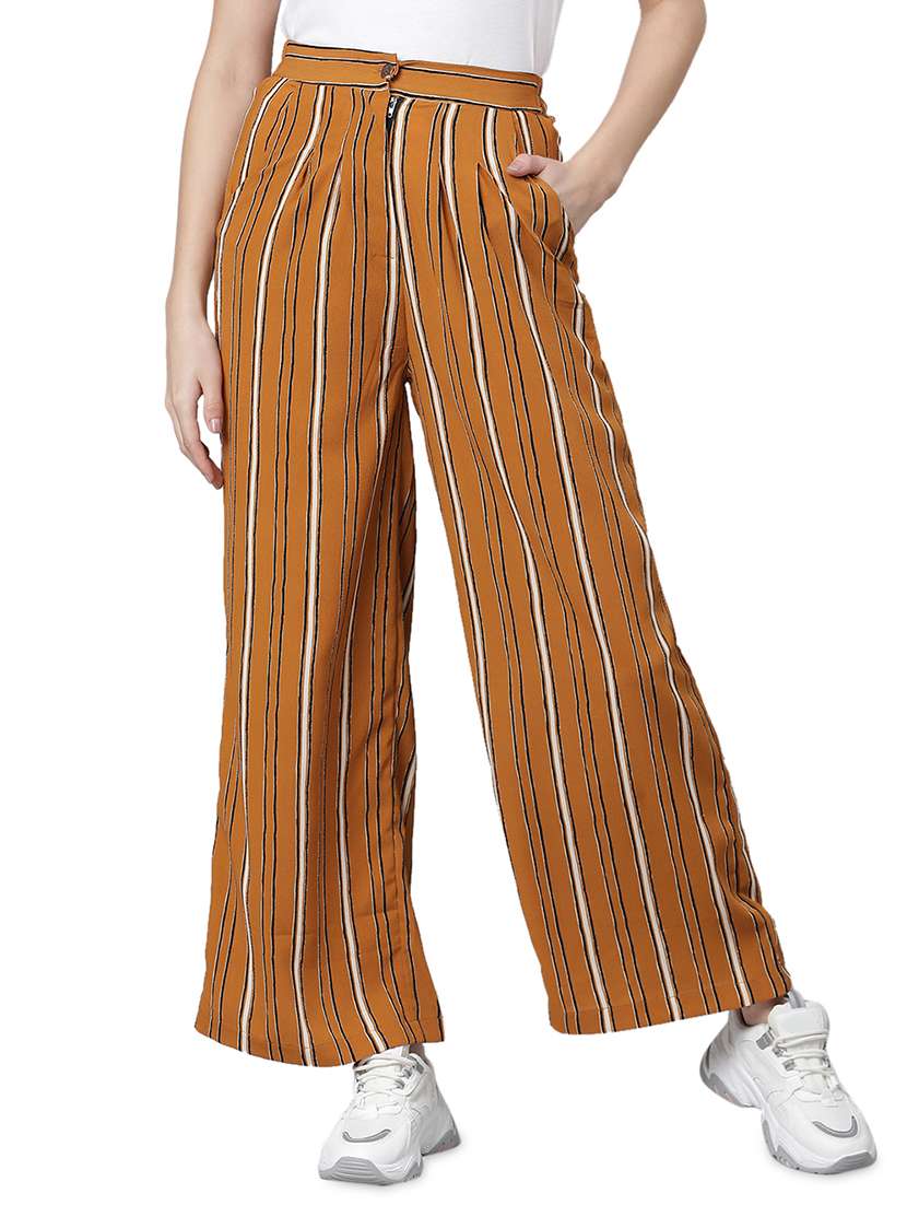 mid rise striped straight palazzo