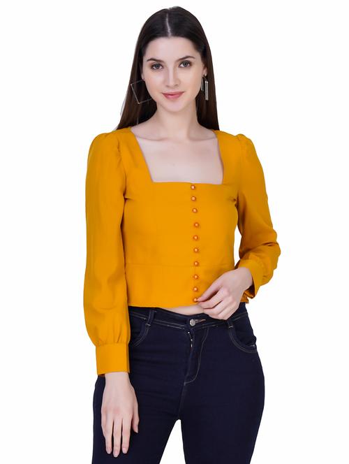 women's crop square neck top - 18297780 -  Standard Image - 0