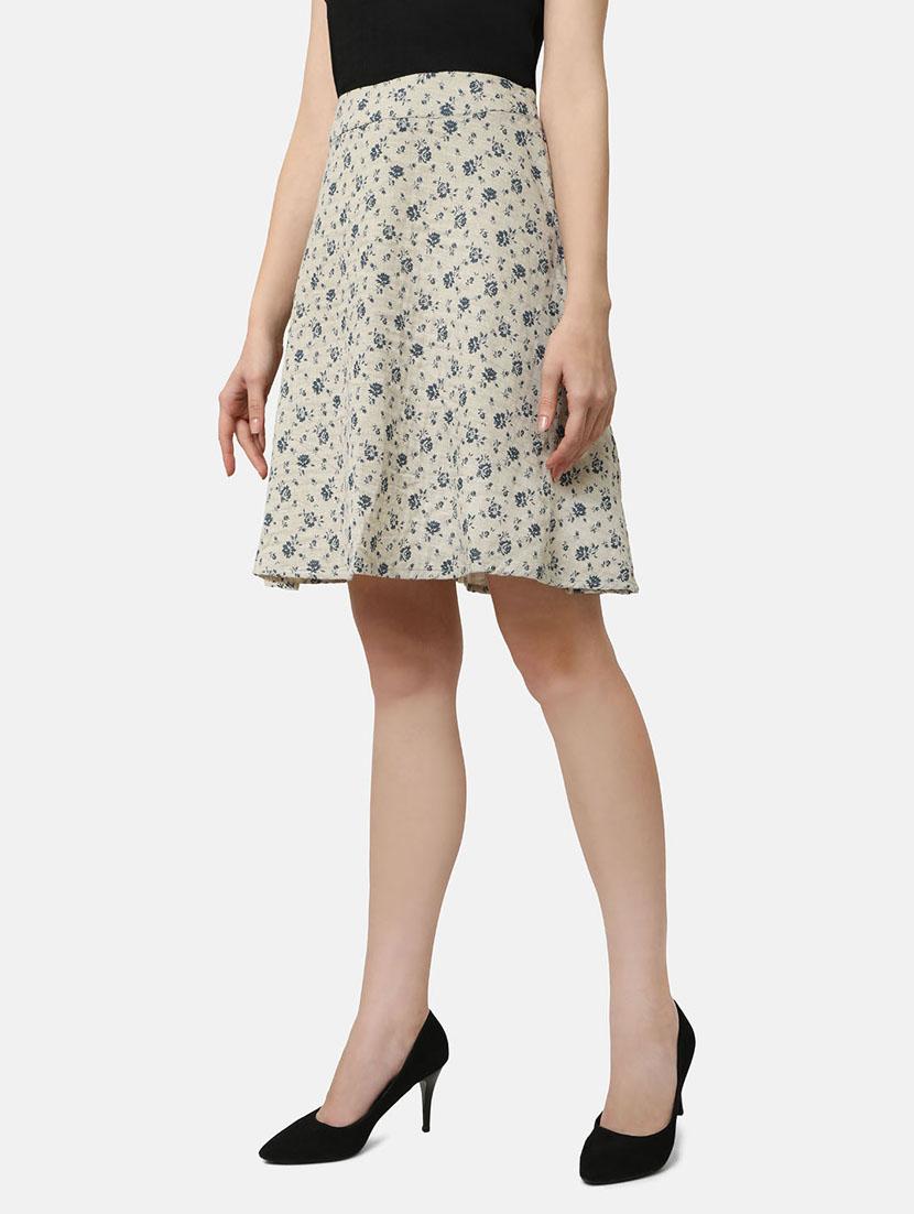 mid rise printed flared skirt - 18297823 - Standard Image - 1
