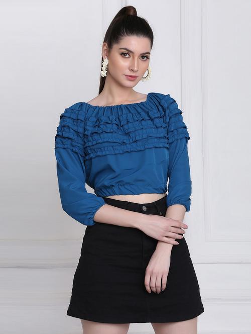 women's crop boat neck top - 18298467 -  Standard Image - 0
