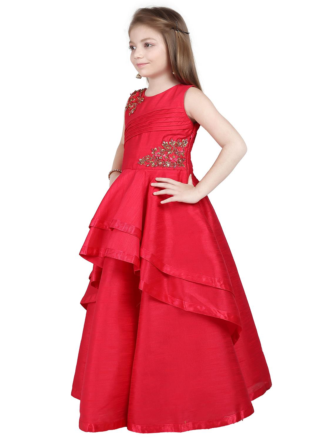 red silk blend party gown - 18298581 - Standard Image - 1