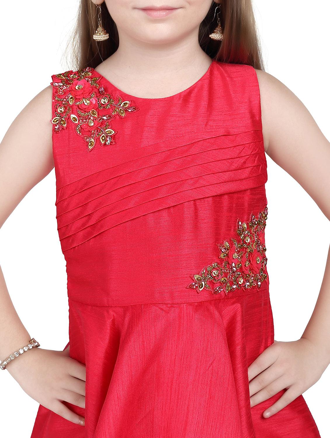 red silk blend party gown - 18298581 - Standard Image - 4