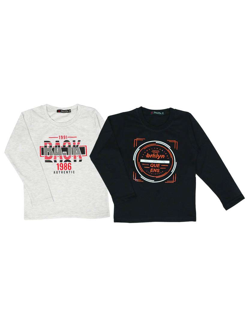 set of 2 pcs printed t-shirt