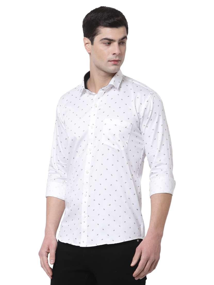 white printed casual shirt - 18299761 -  Standard Image - 1
