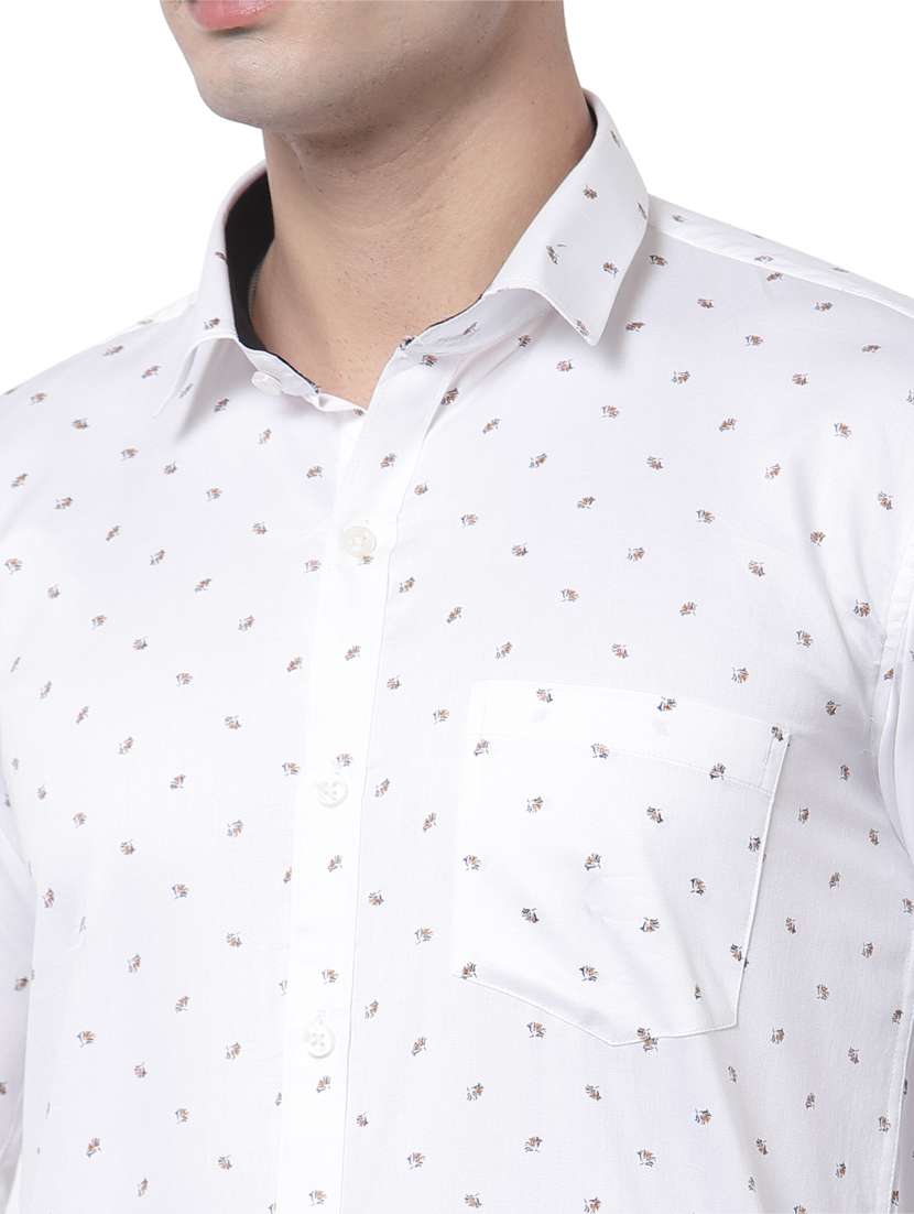 white printed casual shirt - 18299761 -  Standard Image - 4