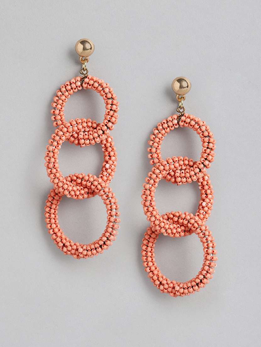orange metal drop earring
