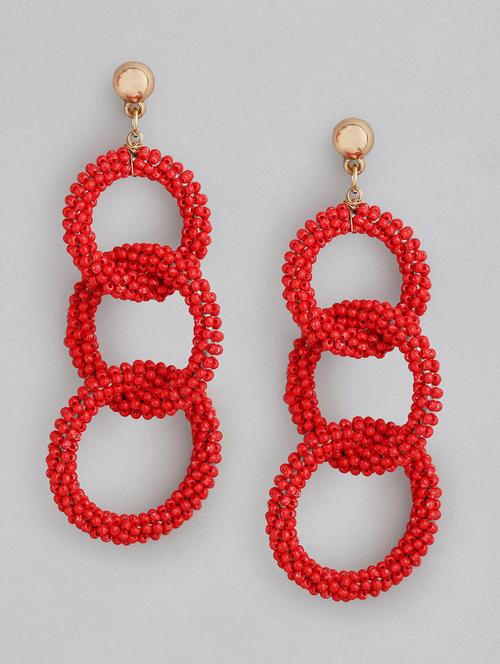 red metal drop earring - 18299785 -  Standard Image - 0