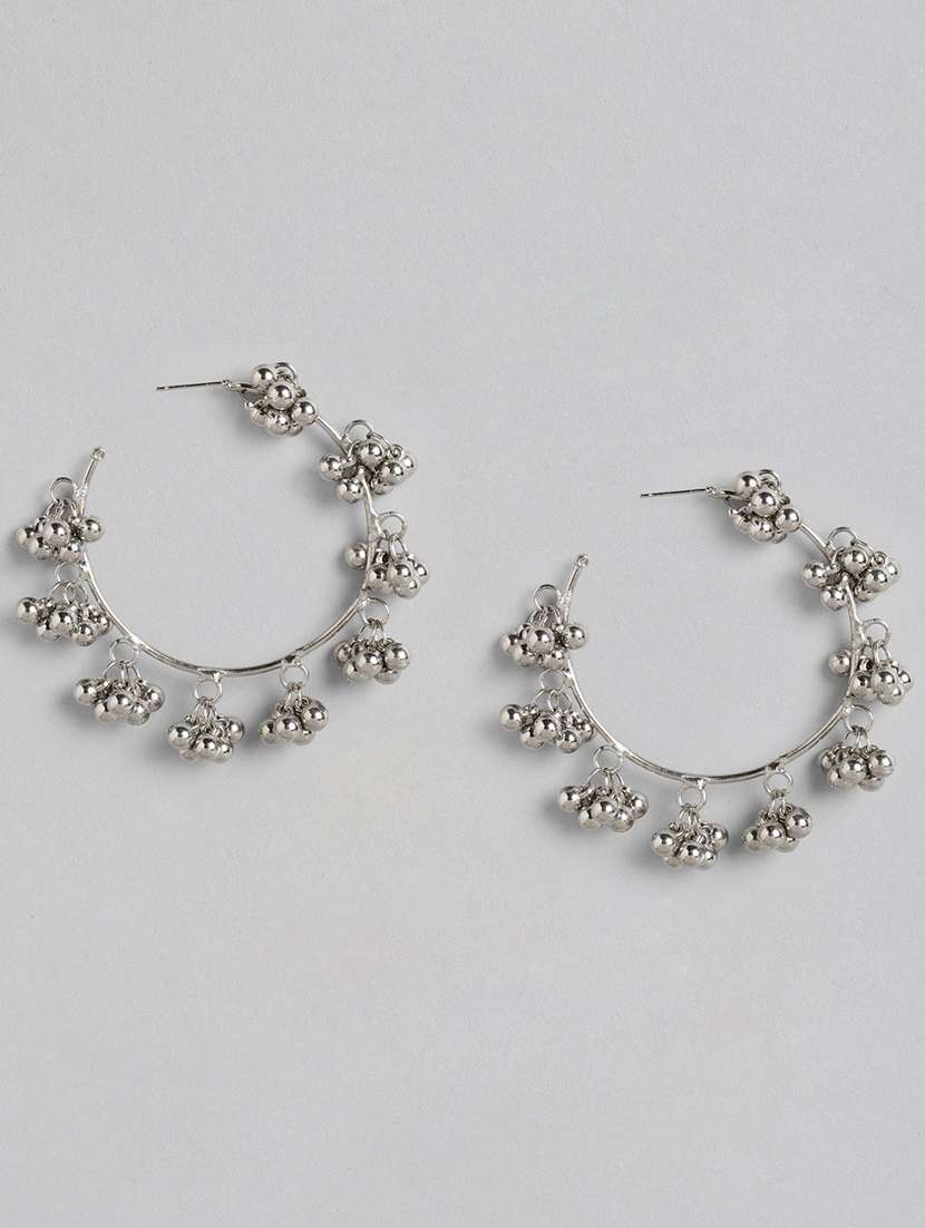 silver metal hoop earring