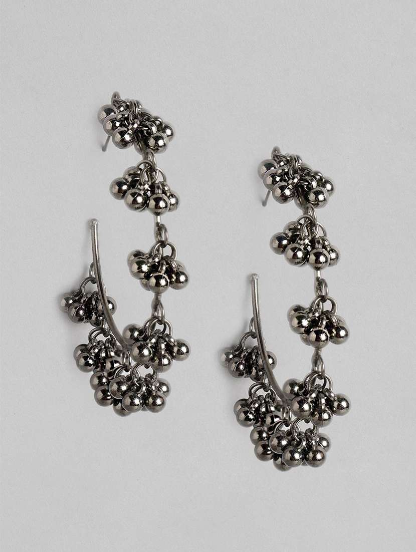 silver metal hoop earring - 18299794 - Standard Image - 1
