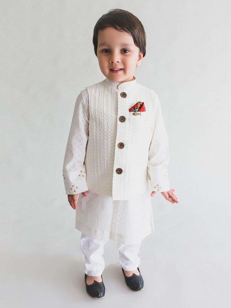 cotton kurta pyajama and half jacket - 18300380 - Standard Image - 1