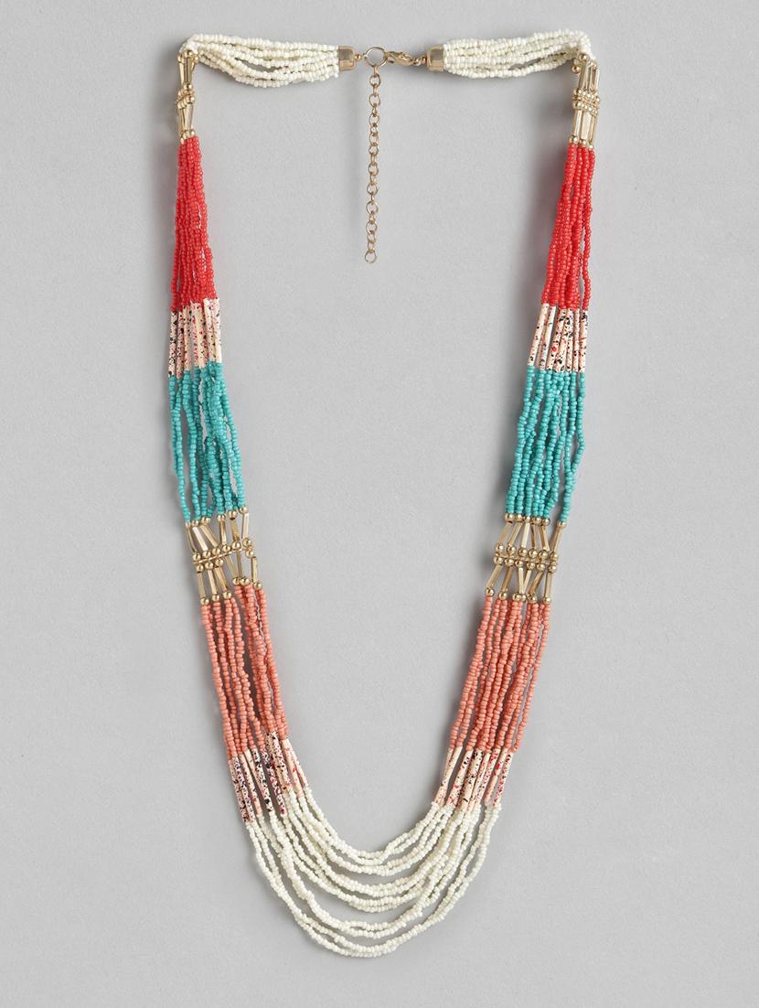 multi colored metal long necklace - 18300569 -  Zoom Image - 0