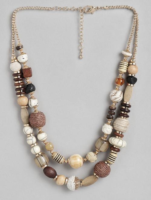 brown metal necklace - 18300571 - Standard Image - 0