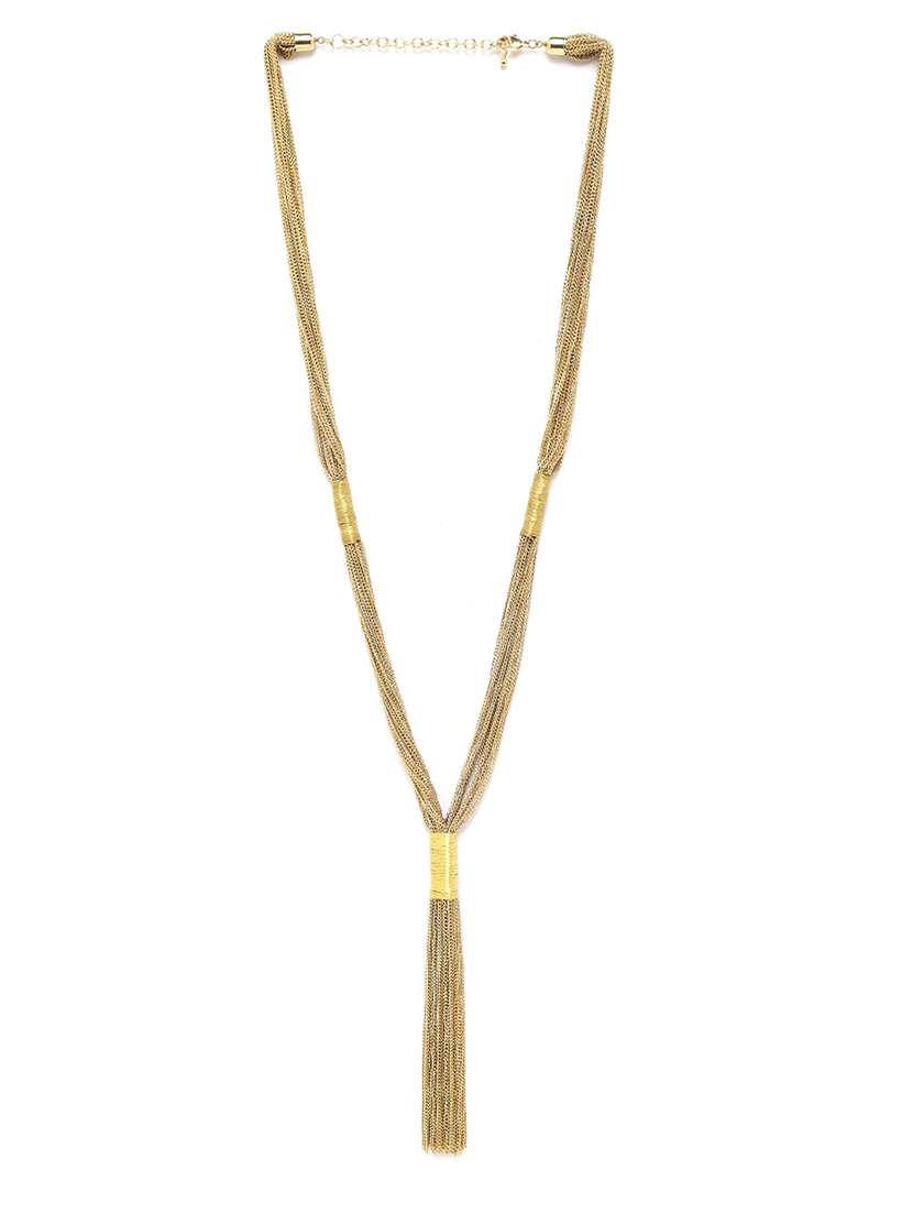 gold metal necklace