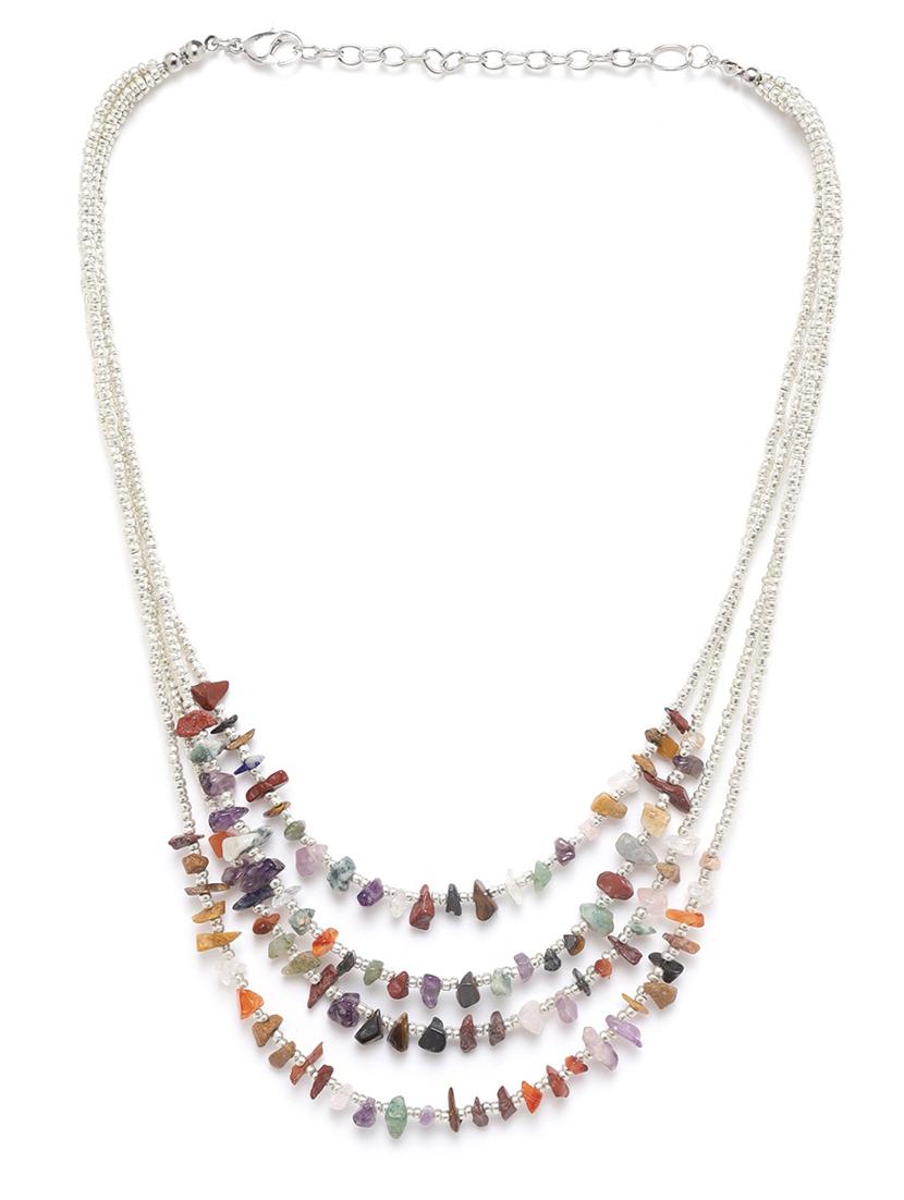 multi colored metal necklace - 18300579 -  Zoom Image - 0