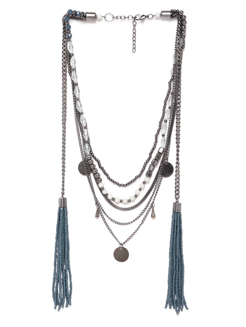 silver metal necklace - 18300585 - Zoom Image - 0
