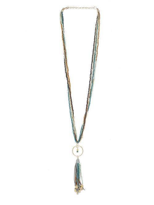 green metal long necklace - 18300588 -  Standard Image - 0