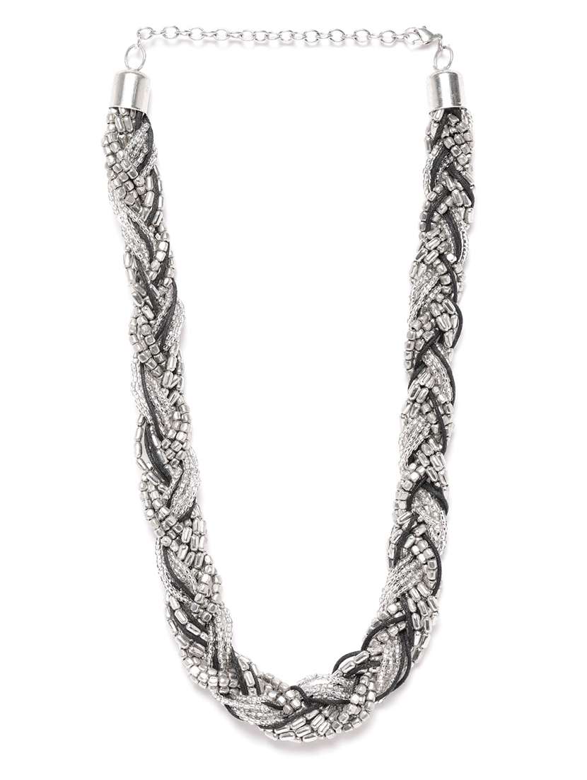 silver metal necklace - 18300599 - Zoom Image - 0