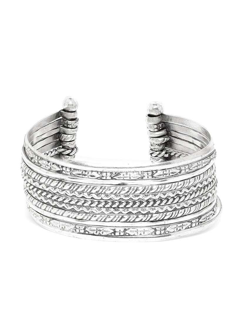 silver metal cuffs bracelet