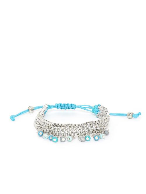 blue cotton links bracelet - 18300608 -  Standard Image - 0
