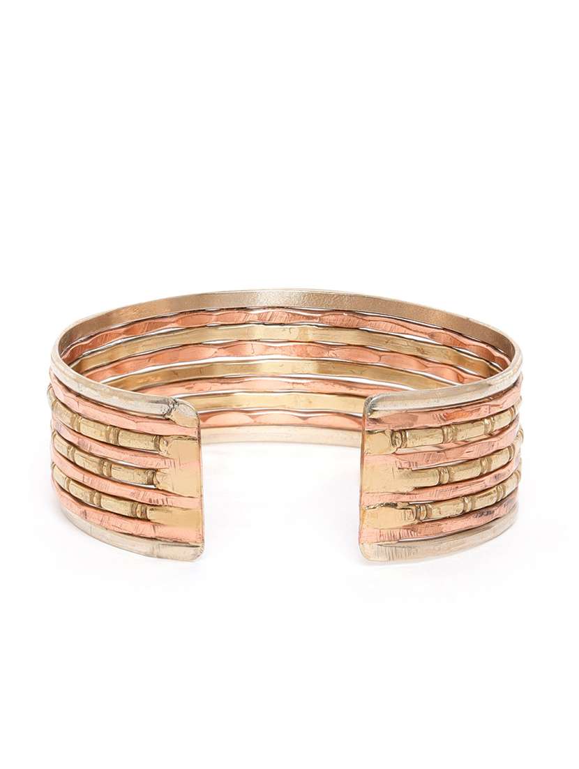 multi colored brass cuffs bracelet - 18300610 - Standard Image - 1